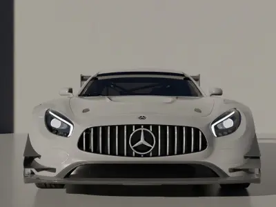 Car Rigged - Mercedes AMG GT3 3D model