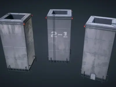 Mars KitBash - Power Plant Low-poly 3D model