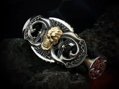 Bracelet with Skull 3D print model