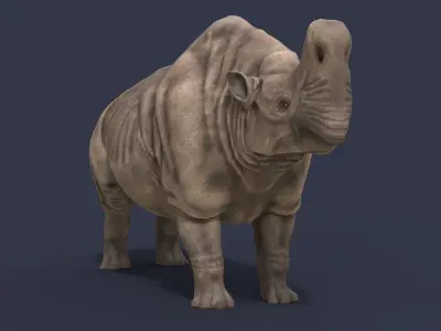 Embolotherium rhinoceros Low-poly 3D model
