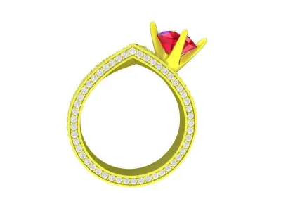 7889 luxury art diamond women ring 3D print model