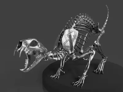 Silver CAT Skeleton 3D model
