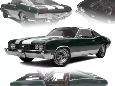 Velocirra Vortex Muscle Car Low-poly 3D model