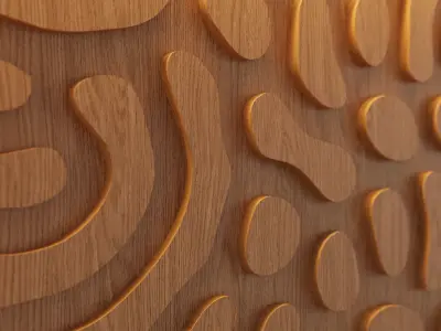 Decorative Wooden Wall Model 18 Low-poly 3D model