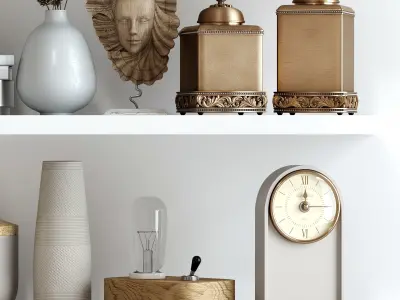 Decorative set eiffel tower shelf 3D model