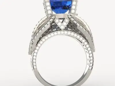 Diamond women ring 001 3D print model