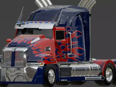 TF4 Age of Extinction Knight Optimus Prime Truck 3D model