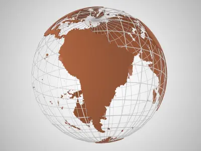 Globe News Skeleton Brown 3D model