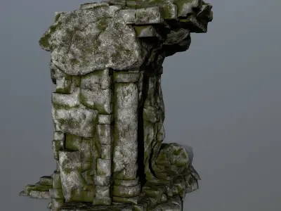 statue 2 stone structure Low-poly 3D model