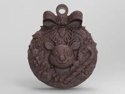 christmasball deer decoration 3D print model