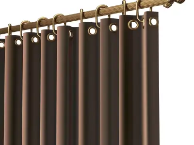 Cornice Classic Curtain 03 Gold Low-poly 3D model