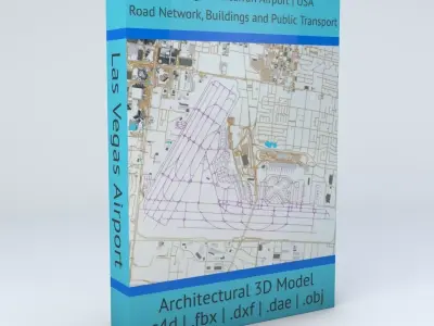 Las Vegas McCarran LAS Airport Roads Buildings and Public Trans 3D model