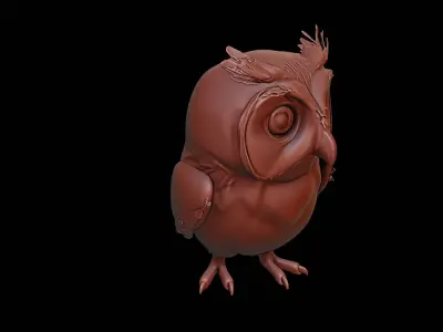Owl Animal Sculpture 3D print model
