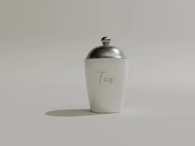 Kitchen Jars with food names Low-poly 3D model