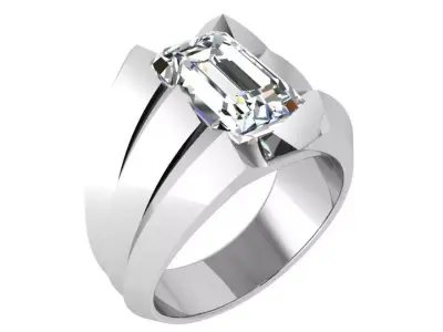 Emerald Diamond Ring 3754 3D print model