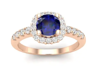 AV 580 Diamond Ladies Bridal Halo Engagement Ring 3D print model
