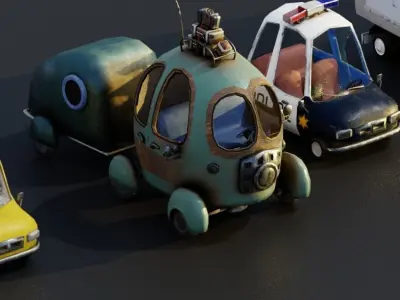 Vehicles Pack Cartoon 3D model