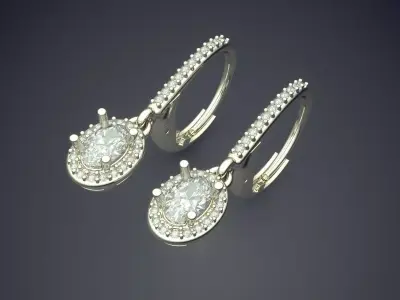 Luxury Earrings Covered In Diamonds CAD 3995 3D print model