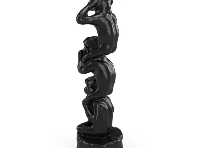 Three Wise Monkeys 3D model