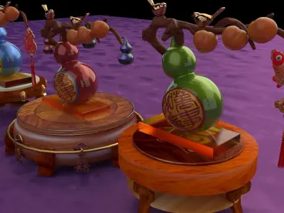 Chinese decorative gourd   3D model purchase