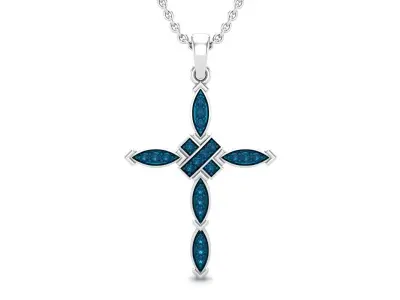 AV 491 Ladies Micro Pave Religious Cross-Pendant 3D print model