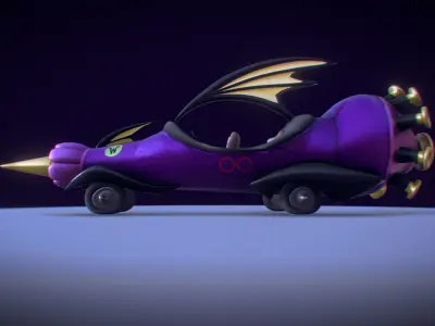 Wacky Races - The Mean Machine Low-poly 3D model
