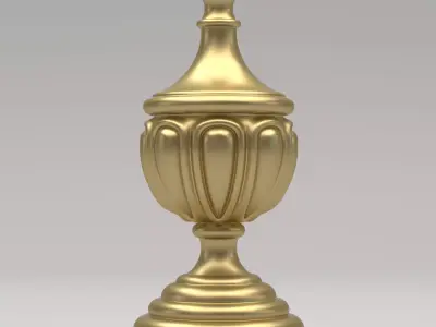 Carved Finial 3D model 8