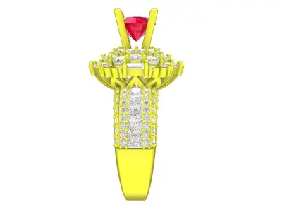 7057 luxury korean diamond women ring  3D print model