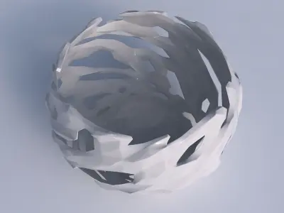 Bowl spheric twisted with faceted cuts and bulges  3D print model