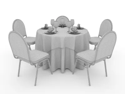 Banquet Table and Chair 14 3D model