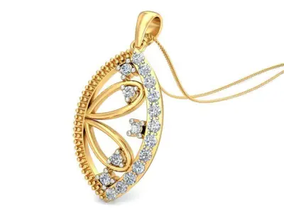 Pendant 3dm stl FBX OBJ Render Detail gold with diamonds 3D print model