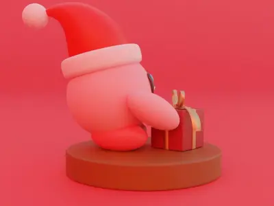 Kirby holidays sat 3D model for 3D print 3D print model
