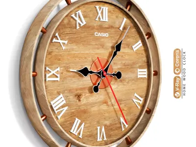 HOME WOOD CLOCK 3D model