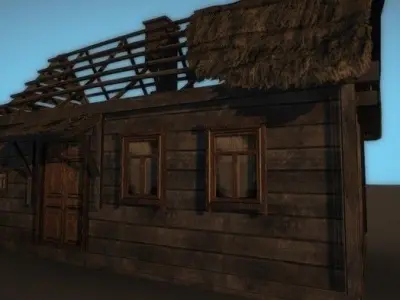 Abandoned Farmhouse Low-poly 3D model