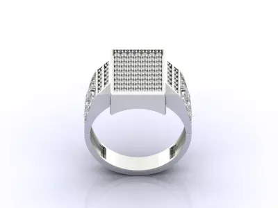 Print Ready STL 3DM  Gents Rings Diamond Men Ring  3D print model 62
