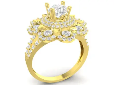 Luxury Multi Layer Halo Diamond Ring for Elegant Women 3532  3D print model