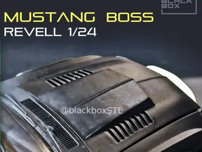 CUSTOM HOOD FOR MUSTANG BOSS 1970 REVELL 1-24TH 3D print model