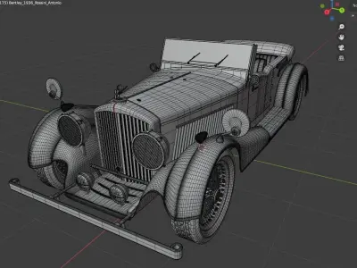 Classic vintage  car cabriolet 3D model