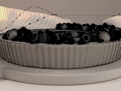 Berry Tart With Custard 3D model