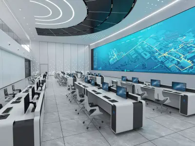 control room 10 Low-poly 3D model