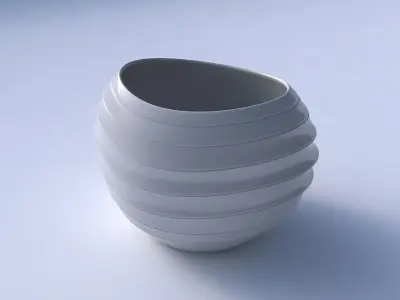 Bowl compressed 2 with smooth horizontal dents 2 3D print model