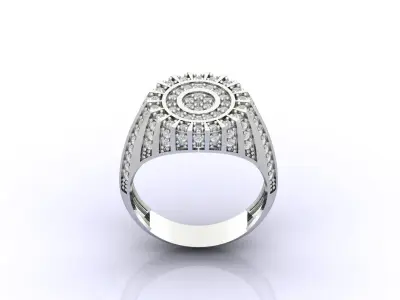 Print Ready STL 3DM  Gents Rings Diamond Men Ring  3D print model 240