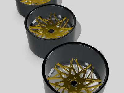 20inch TRINITY Concave Wheels 3 offsets w Tires 3D print model