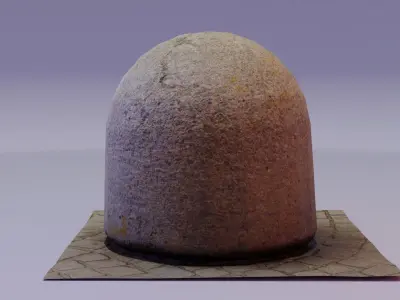 Ultra-realistic concrete road bollards  Low-poly 3D model