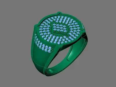 Gents Rings Diamond Men Ring STL 3DM 3D ready print model 3D print model