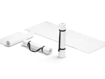 Unfolded and Rolled 4 Types Yoga Mat - for tourism sports 3D model