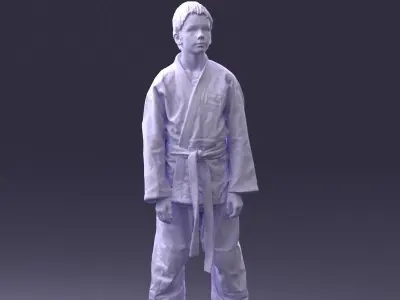 000364 Boy in Martial Arts Uniform Low-poly 3D model