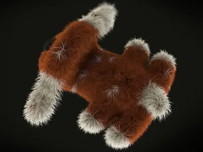 Fluffy dog - toy 3D model  3D model