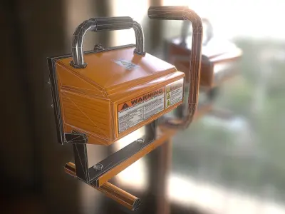 Work Light Tripod Low poly  Low-poly 3D model