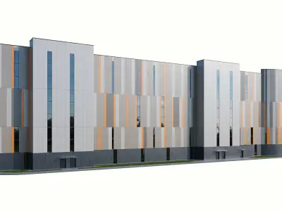 Multistorey car parking building 500 places 3D model